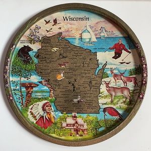 Decorative metal Wisconsin tray